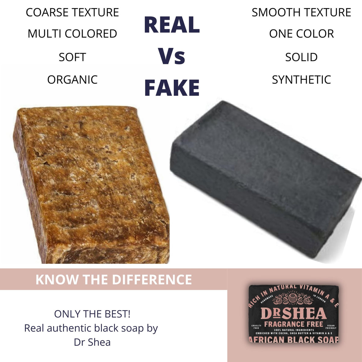 Dr Shea Organic African Black Soap 100g - Acne body wash - Face cleanser - Antibacterial moisturizer - Pack Of 3
