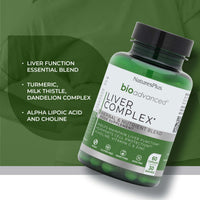 Nature's Plus NaturesPlus Bio Advanced Liver Complex - Liver Supplement with Turmeric, Artichoke, Milk Thistle, Dandelion, Choline, Methyl B12, Folate, VIT C - Gluten, Dairy, Soy Free - Vegan, 60 Capsules