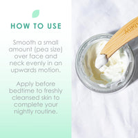 WildMint Glow to Bed Natural Facial Night Cream | Hydrating Moisturiser for Dry, Menopause & Mature Skin | Anti-Aging Skin Care with Hyaluronic Acid | UK Vegan Face Cream for Sensitive Skin 50ml