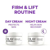Olay Anti-Wrinkle Firm & Lift Giftset: SPF15 Day Face Cream 50ml + Night Cream Moisturiser 50ml, Anti-Ageing Skin Care