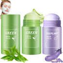 Trendyfave 2-in-1 Green Tea Mask Stick, Green Tea Deep Cleanse Mask, Blackhead Remover - Deep Cleansing Pore Refining for Oily & Acne-Prone Skin, Natural Antioxidant Skincare with Vitamin E & Plant Extracts 3Pcs