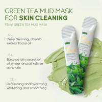 mercham 10 PCS Clay Mask, Green Tea Deep Cleanse Mud Mask, Hydrating, Detoxifying, Pore Tightening, Anti-Acne Clay Face Masks, Natural Plant Extracts, Face Masks Skincare for All Skin Types 5ML*10