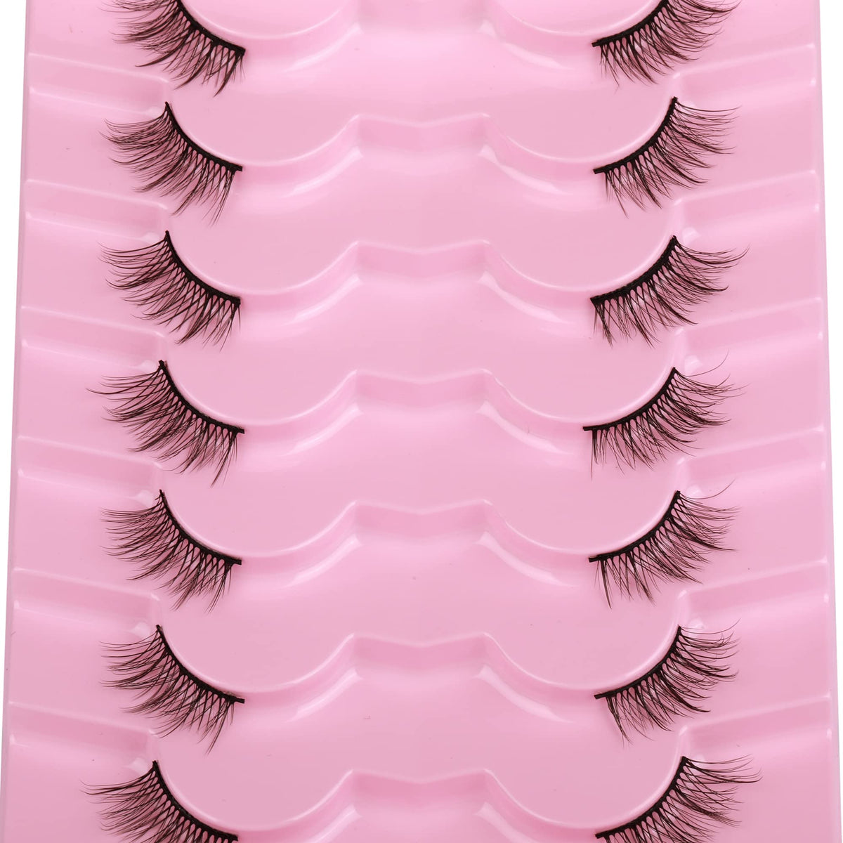 Half Lashes Natural Look Wispy Soft Strip Corner Eyelashes Cat Eye 3D Curl Short Accent Lashes 7 Pairs Pack by ALICE