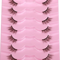 Half Lashes Natural Look Wispy Soft Strip Corner Eyelashes Cat Eye 3D Curl Short Accent Lashes 7 Pairs Pack by ALICE