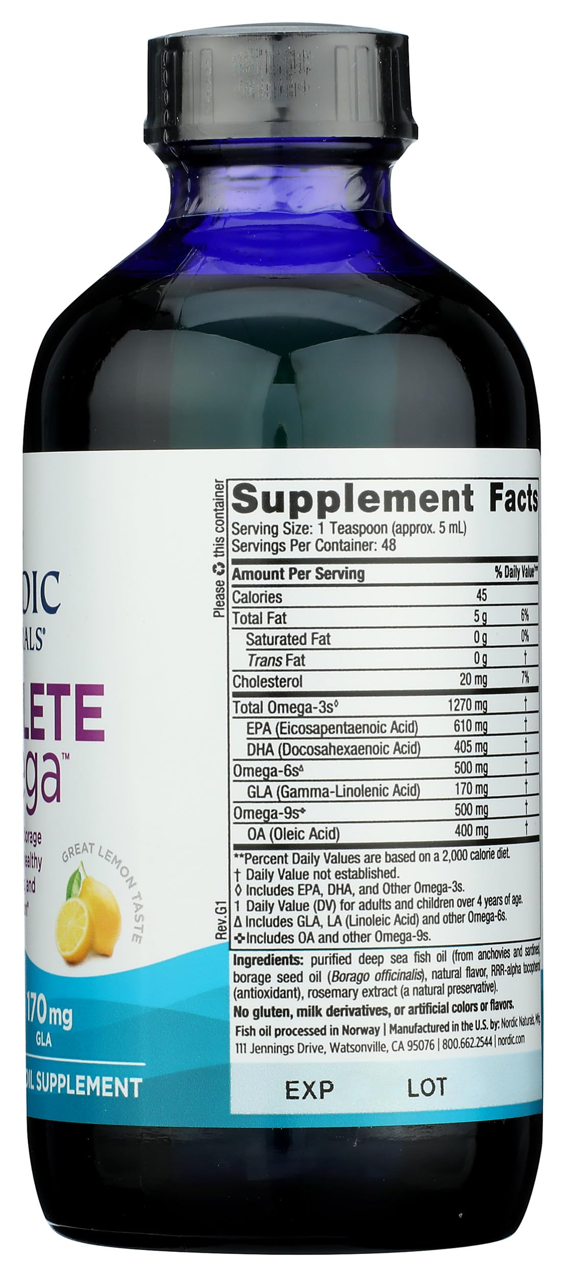 Nordic Naturals Complete Omega, Lemon