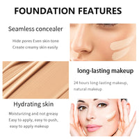 Colour Changing Foundation,Makeup Foundation, Face Foundation Full Coverage Moisturizing Waterproof Long Lasting Makeup Base Natural Coverage Foundation For Mature Skin