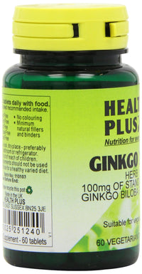 Health Plus Ginkgo 100 Memory Plant Supplement - 60 Tablets