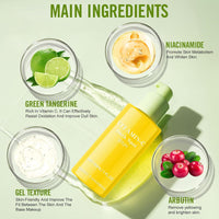 2PCS Green Tangerine Vitamin C Serum, Vitamin C Serum for Face, Dark Spot Remover for Face with Niacinamide, Arbutin and Green Tangerine | Anti-Aging, Evening Skin Tone