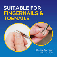 Scholl Nail Care Toe Nail Scissors - Heavy Duty Stainless Steel Nail Clippers and Cutter for Thick Nails, Precision Toenail and Fingernail Trimming Tool, Dual-Action Pedicure Tool, Durable, 1 Unit