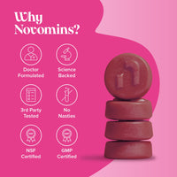 novomins Women’s Multivitamins Gummies & Minerals with Marine Collagen & Hyaluronic Acid – 23 Essential Vitamins, Minerals, Botanicals & Probiotic – Vitamin C, A, D, B, Biotin & Zinc – 60 Gummies - Novomins