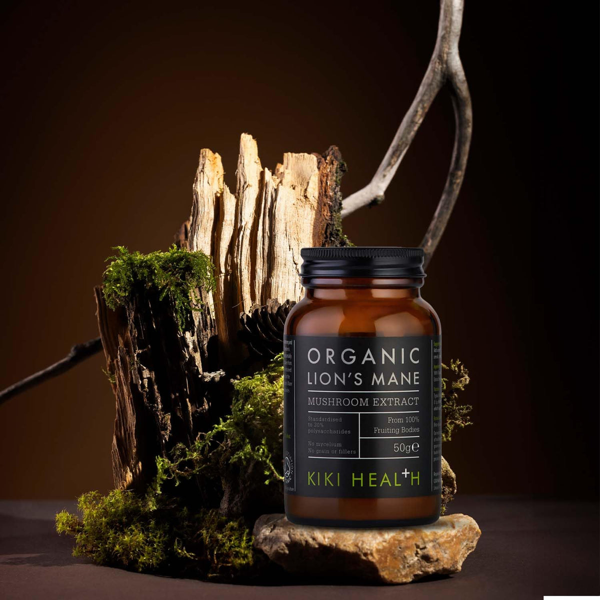 KIKI HEALTH KIKI Health Organic Lion's Mane Extract Mushroom Powder | for Cognition, Memory, Brain Health and Mental Focus | Clarity of Mind | 30% Beta-Glucan Rich Polysaccharides | 100% Fruiting Bodies | 50g