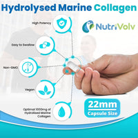 Nutrivolv Collagen Marine (1000mg) Supplement for Skin , Anti Ageing, Tissue, Joints, Bones & Muscles | 90 Multivitamin Capsules