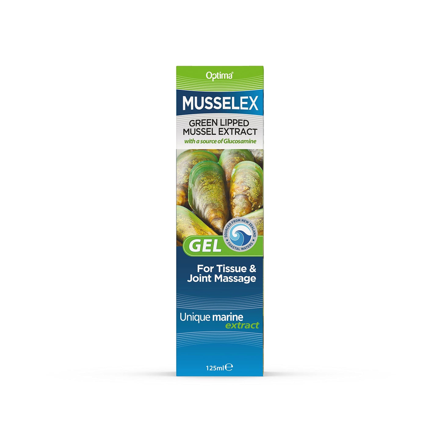 OPTIMA Optima MusselEx Gel, Natural, Cruelty Free, Green Lipped Mussel Extract, Tissue & Joint Massage, 125 ml
