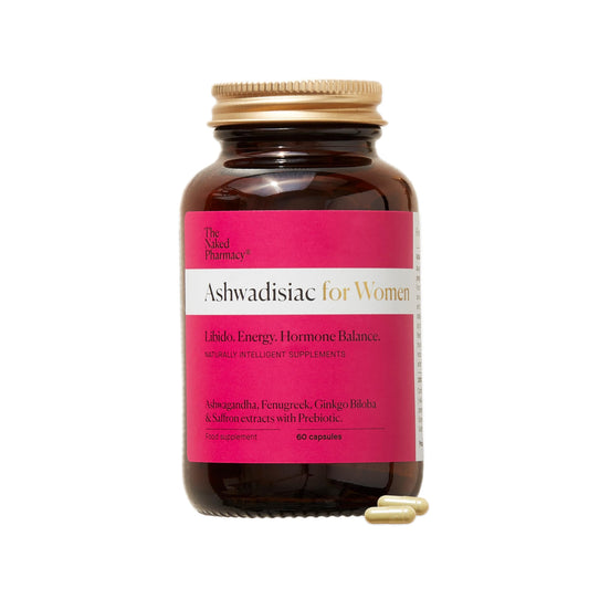 The Naked Pharmacy | Ashwadisiac for Women | Libidio Booster | Energy & Hormonal Balance | Ashwagandha, Saffron, Fenugreek & Prebiotic | High Strength | Natural No Additives | 60 Capsules