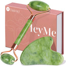 BAIMEI Gua Sha Set and Jade Roller, Jade Gua Sha & Face Rollers for Women, Self Care Gifts for Women, Body Muscle Relaxing, Improve Eye Puffiness, Skin Care Gift