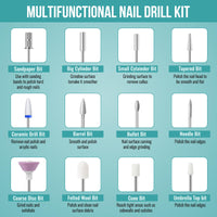 Leikedun Electric Nail File for Thick Toe Nails, 4 Speeds Nail Grinder for Thick Toenails Set for Various Nails and Shapes