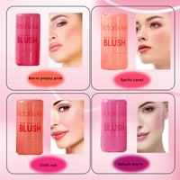 Onperpoe 4 Pcs Milk Jelly Blush Stick, Long Lasting 3 in 1 Milk Jelly Blush Stick for Cheeks Lips Eyes, Multipurpose and Blendable Jelly Blush