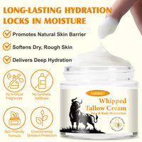 Uruses Beef Tallow Honey Cream, Beef Tallow Skin Care for Body and Face, Long-lasting Moisturizing, Reducing Face Fine Lines, Anti-aging, Strengthening Skin Barrier, Anti-dryness Hand & Foot Cream - 60g