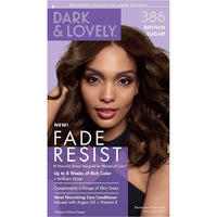 DarkandLovely Dark and Lovely Fade Resist Permanent Hair Colour Hair Dye Up To 100 Percent Gray Coverage Brilliant Shine (Brown Sugar 386)