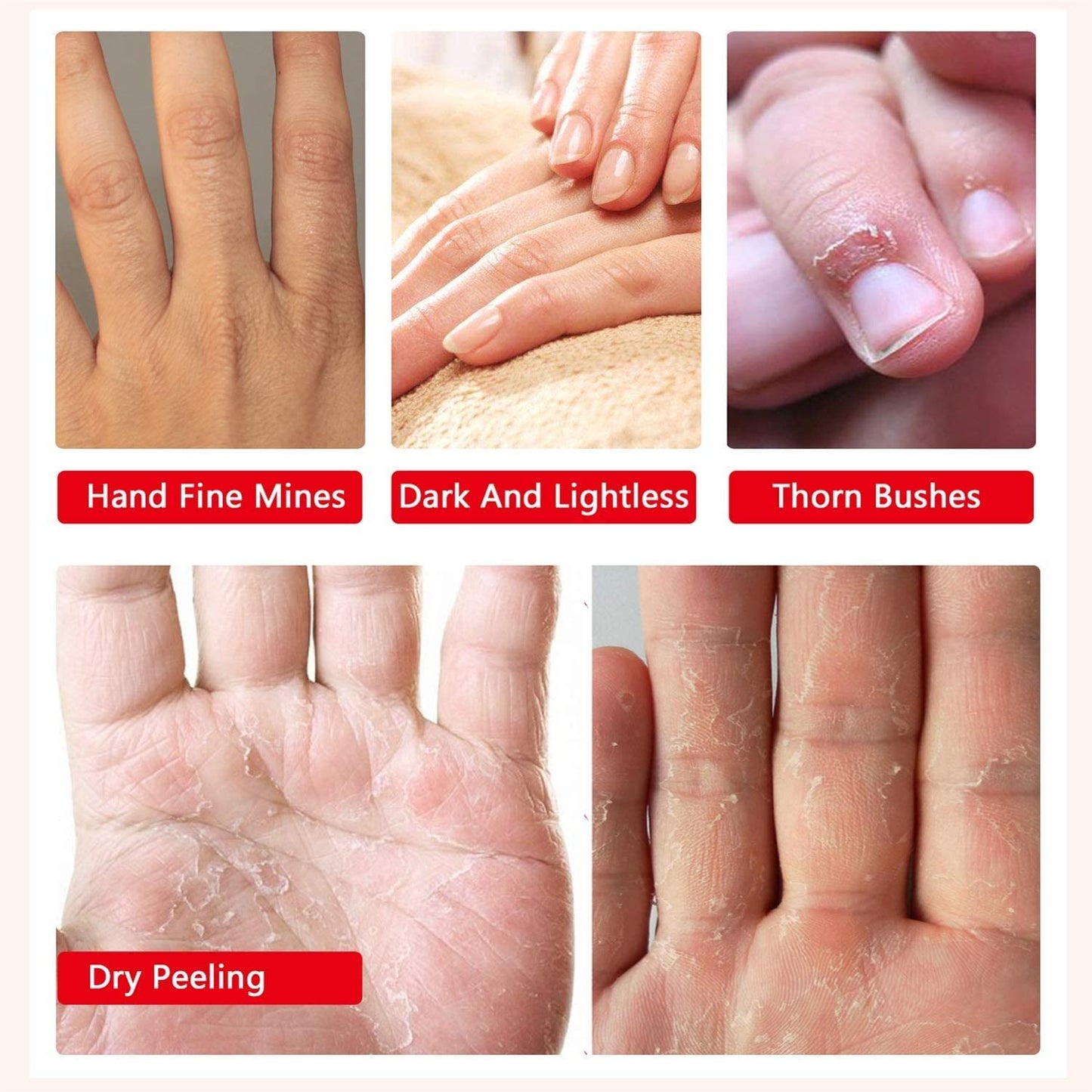 CCKULOOB Hand Mask, 4 Pairs Moisturizing Hand Mask Hand Skin Repair Renew Mask that Enriched with Collagen, Shea Butter, and Vitamin-E to Revive Dry, Rough and Cracked Skin (2 Lavender +2 Honey)