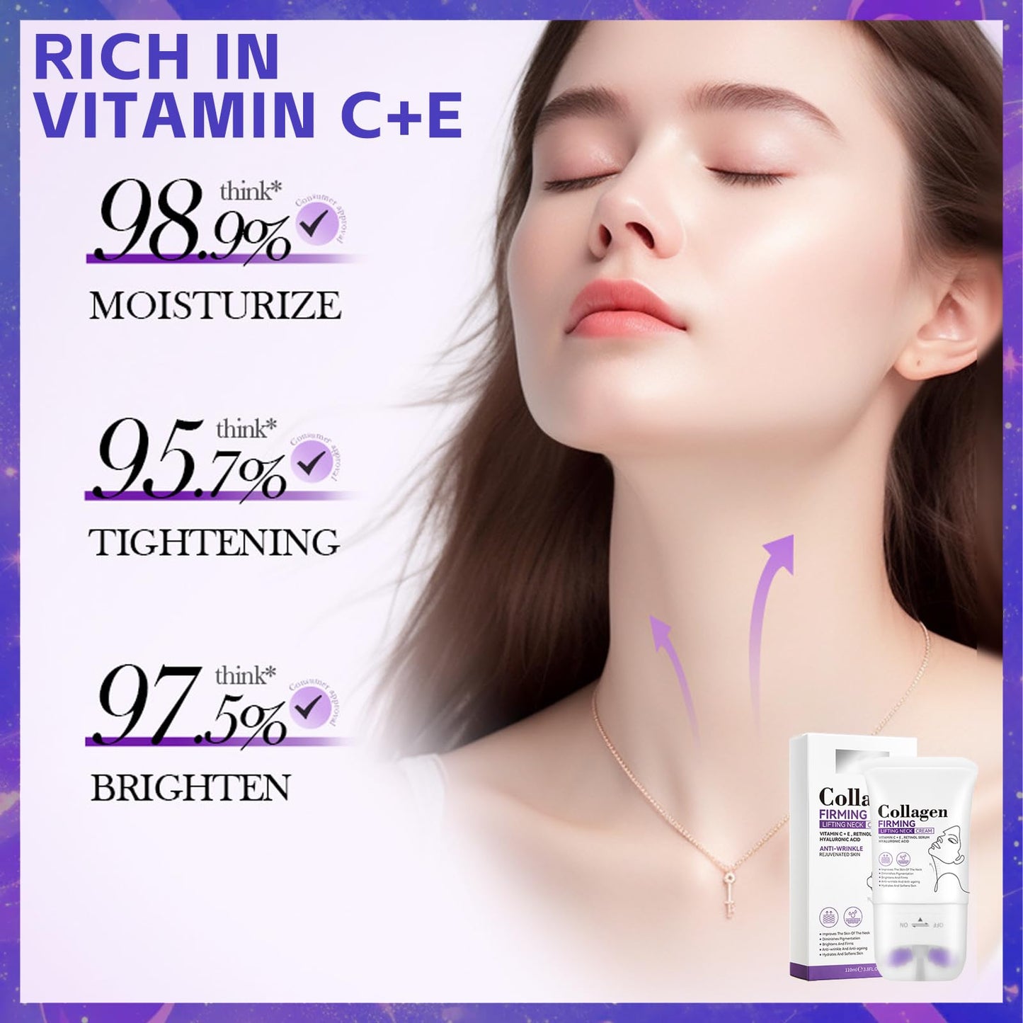 Neck Creams for Firming Roller, Tightening & Moisturizing Reduce Wrinkles Fine Lines, Anti Aging and Anti-Wrinkle Neck Moisturizer for Gifts Older Women Daily Care (110ml)