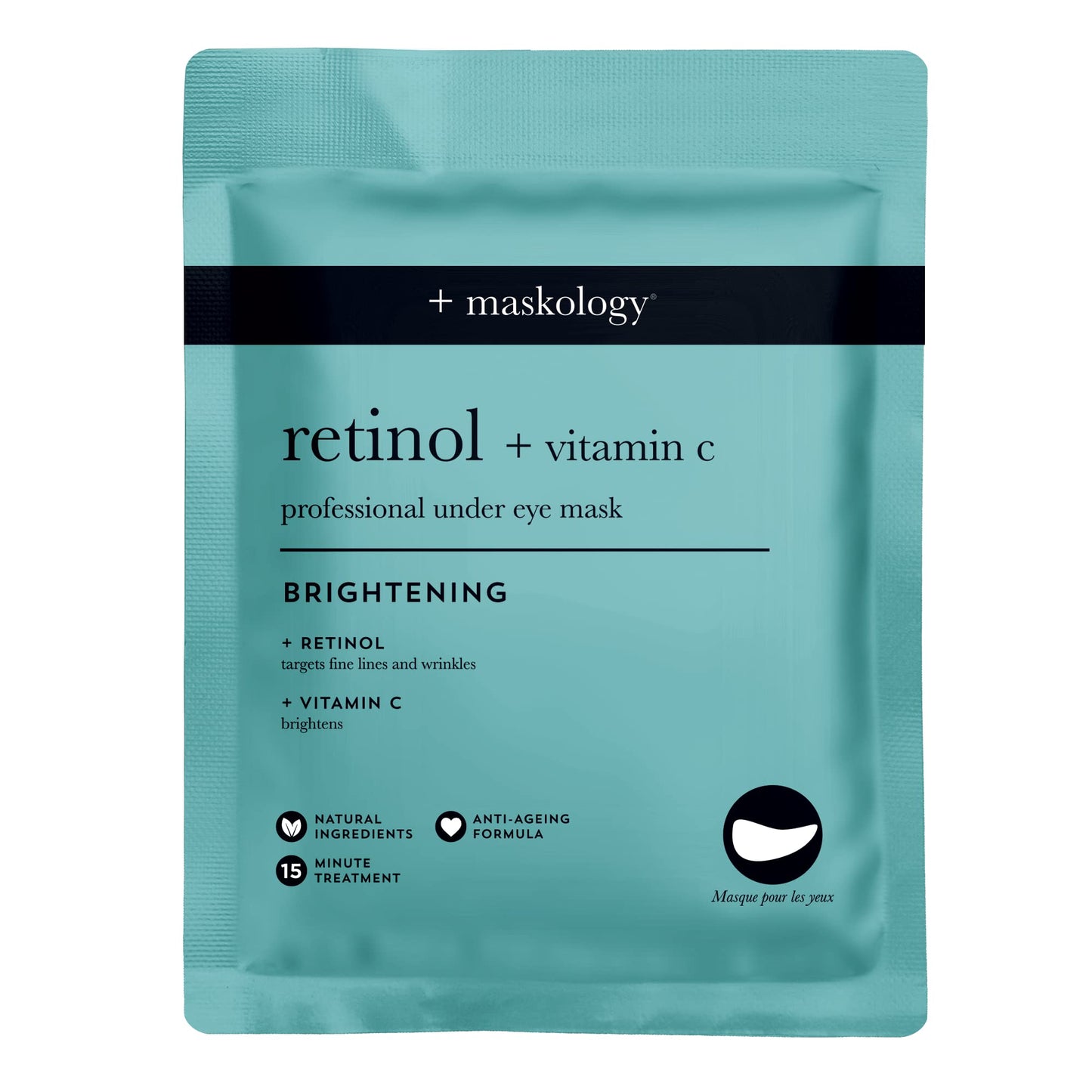MASKOLOGY RETINOL + VITAMIN C Professional Under Eye Mask 3 Applications | Under Eye Masks For Skin Hydration | Eye Patches Skincare | Retinol Eye Patches