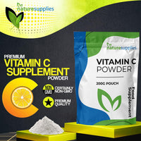 naturesupplies Vitamin C Powder 200g Ascorbic Acid UK Non GMO - Pharmaceutical Grade, Highly Concentrated No Chemicals in Our Supplements - Suitable for Vegans - Naturesupplies