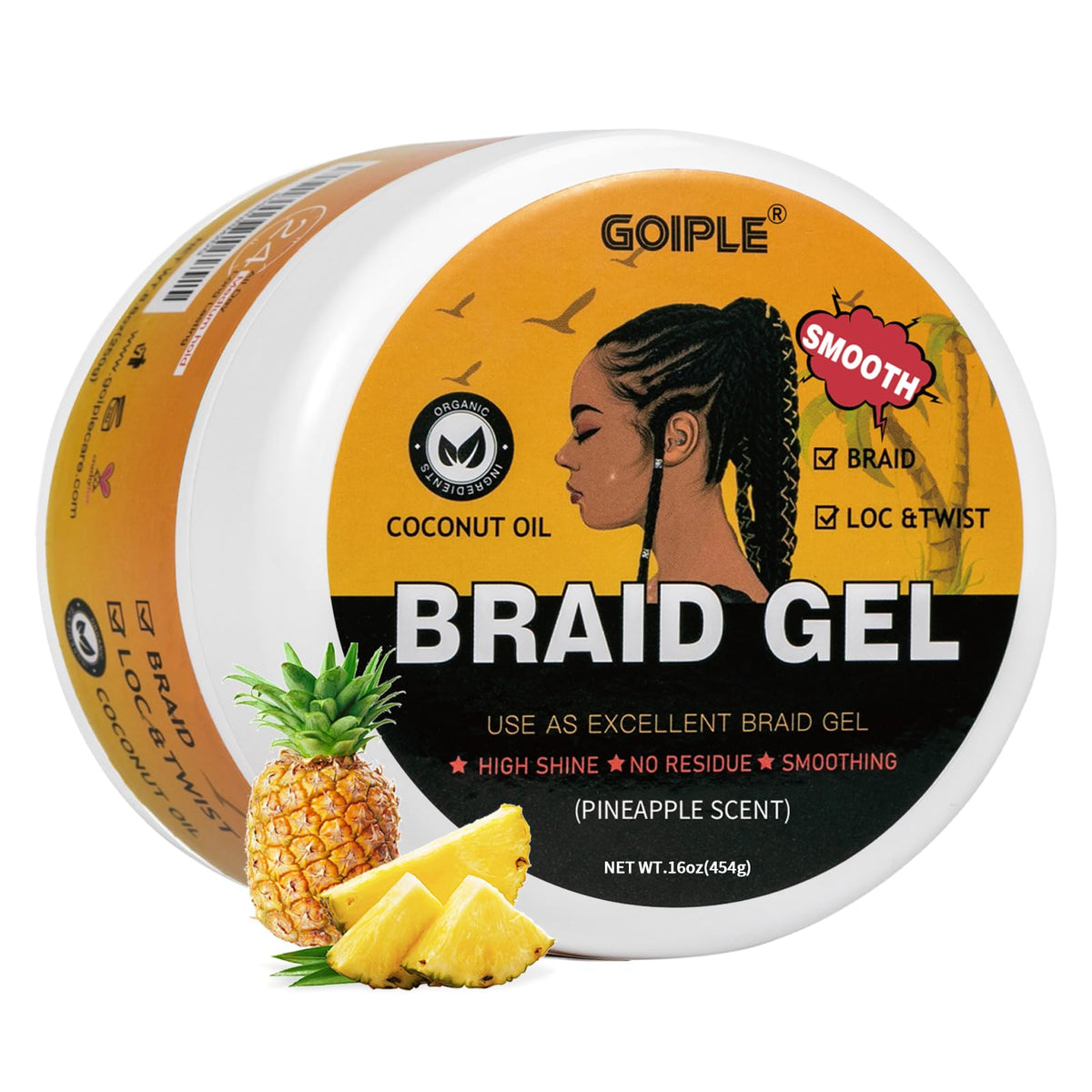 WOZUTUNT 16 OZ Large Capacity Family Pack Smoothing Braiding Gel for Twist, Locs, Braids, Edge Control, Cornrows - Strong Hold, No Flake, Tames Frizz, No Alcohol, Easy to Use Twist and Lock Gel