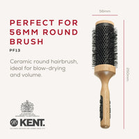 KENT Kent Brushes Perfect for Curling, 56mm Ceramic Radial PF13 Brush, Ideal for Straightening or Creating Curls for Long Hair, Ceramic Round Brush