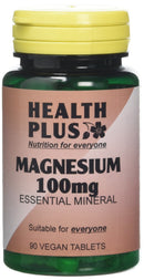 Health Plus Magnesium 100mg : Mineral Supplement - 90 Tablets, in a planet-friendly 99% recycled pot