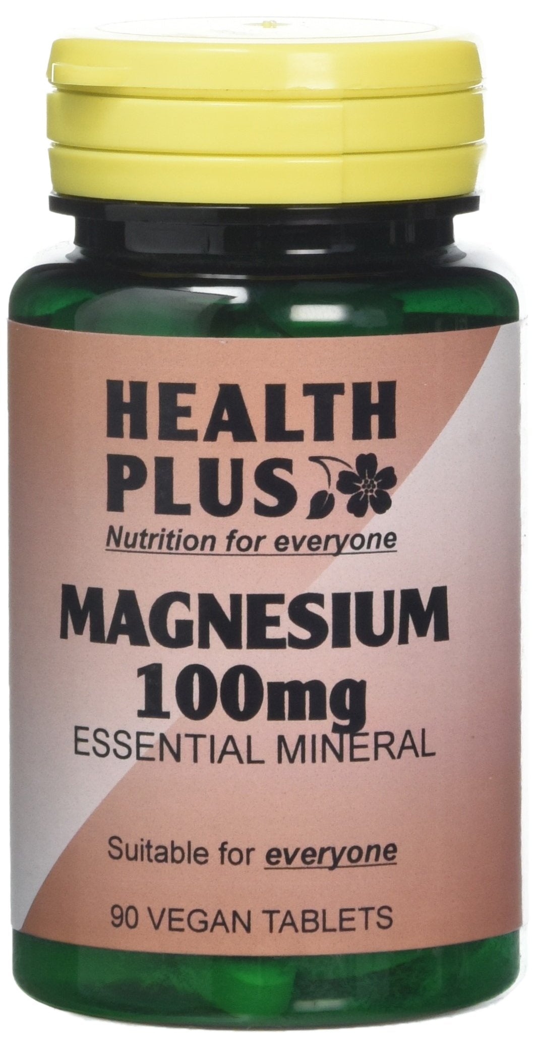 Health Plus Magnesium 100mg : Mineral Supplement - 90 Tablets, in a planet-friendly 99% recycled pot