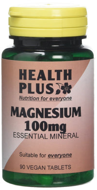 Health Plus Magnesium 100mg : Mineral Supplement - 90 Tablets, in a planet-friendly 99% recycled pot