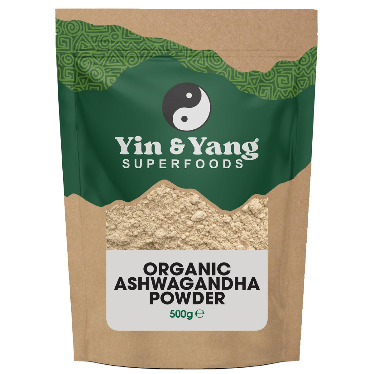 Organic Ashwagandha Powder 500g, by Yin & Yang Superfoods. 100% Pure and Raw - Premium Quality. Vegan, Gluten Free & Palm Oil Free.
