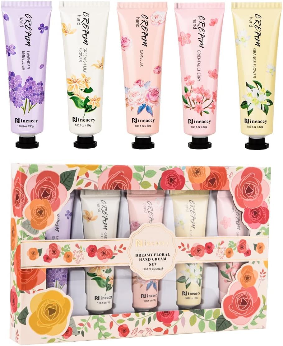 Nineaccy Hand Cream Vegan Friendly,5 x 30ml, Pack of 5, Daily Moisturising hand cream gift set,gifts for women