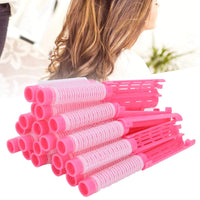 KIMISS 20pcs Hair Perm, Rod Roller Curler Hairdressing Curly Hair Perm Rods Fluffy Perming Rollers Short Large Tool KitPink (Pink)