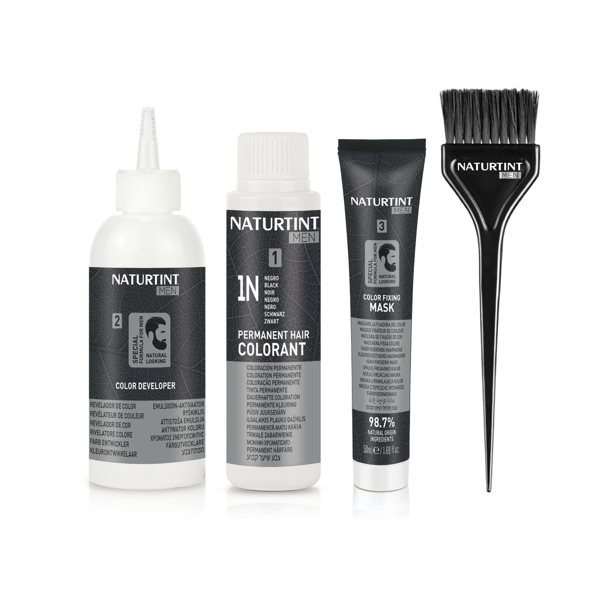 Naturtint Men Permanent Hair Colour Gel 5N Light Chestnut Brown for Hair Beard and Moustache. Ammonia Free, up to 100% Grey Coverage, Natural Looking Long Lasting Results
