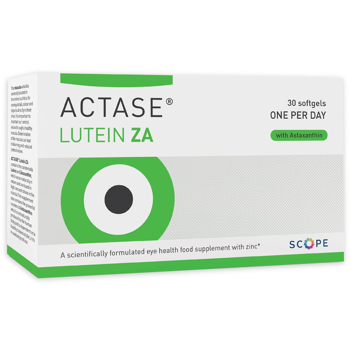 ACTASE Actase Lutein ZA - Scientifically Formulated Lutein and Zeaxanthin Eye Care Supplement with Added Vitamins to Maintain Healthy Vision - 30 Softgels