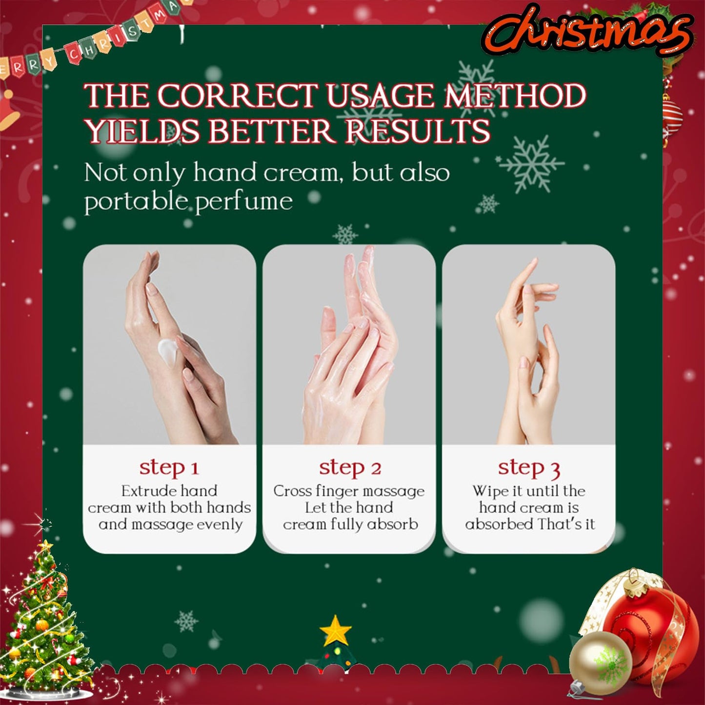 MINSHZEE 5 Piece Christmas Hand Cream Set, Hand Cream Gift Set, Botanical Scented Hand Cream, Natural Ingredients, Non-Greasy, Fast Absorbing For Moisturizing and Nourishing