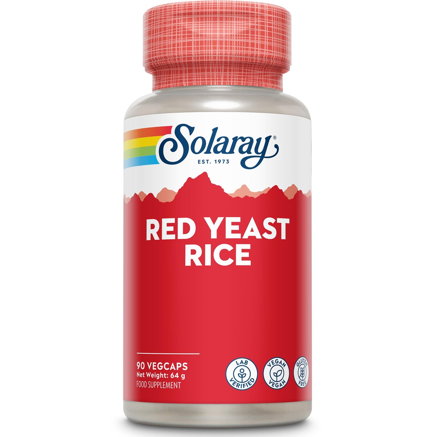 SOLARAY Red Yeast Rice - 90 Vegan Capsules - High Strength Supplement with Monacolin K - Lab Verified - Solaray