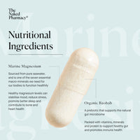 The Naked Pharmacy | Marine Magnesium | Promotes Better Sleep | for Nerve/Muscle Function | Natural Supplements with Prebiotic Baobab | High Strength | No Additives | Vegan | 60 Capsules