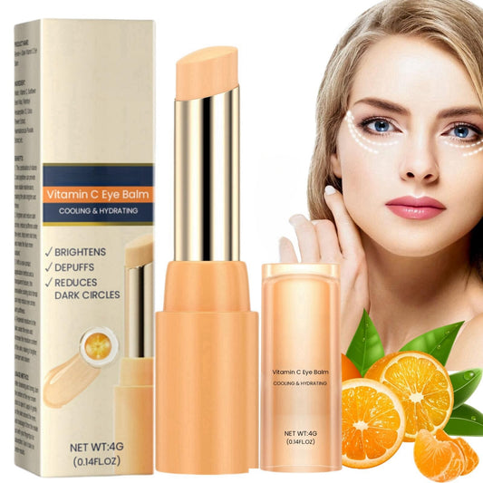 Vitamin C Eye Cream Stick,Brighten Vitamin C Eye Balm,Moisturised Glow Eye Care Stick,Anti Wrinkle Eye Cream Stick for Puffy Eyes,Cooling & Hydrating Eye Cream Moisturizer Stick,Eye Cream Anti Aging