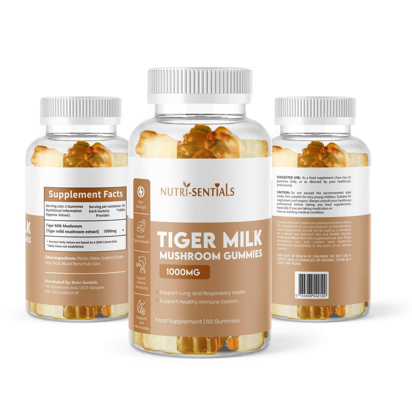 Tiger Milk Mushroom Gummies – High-Strength Dietary Supplement for Immune Support and General Wellness, 1000mg, 60 Count