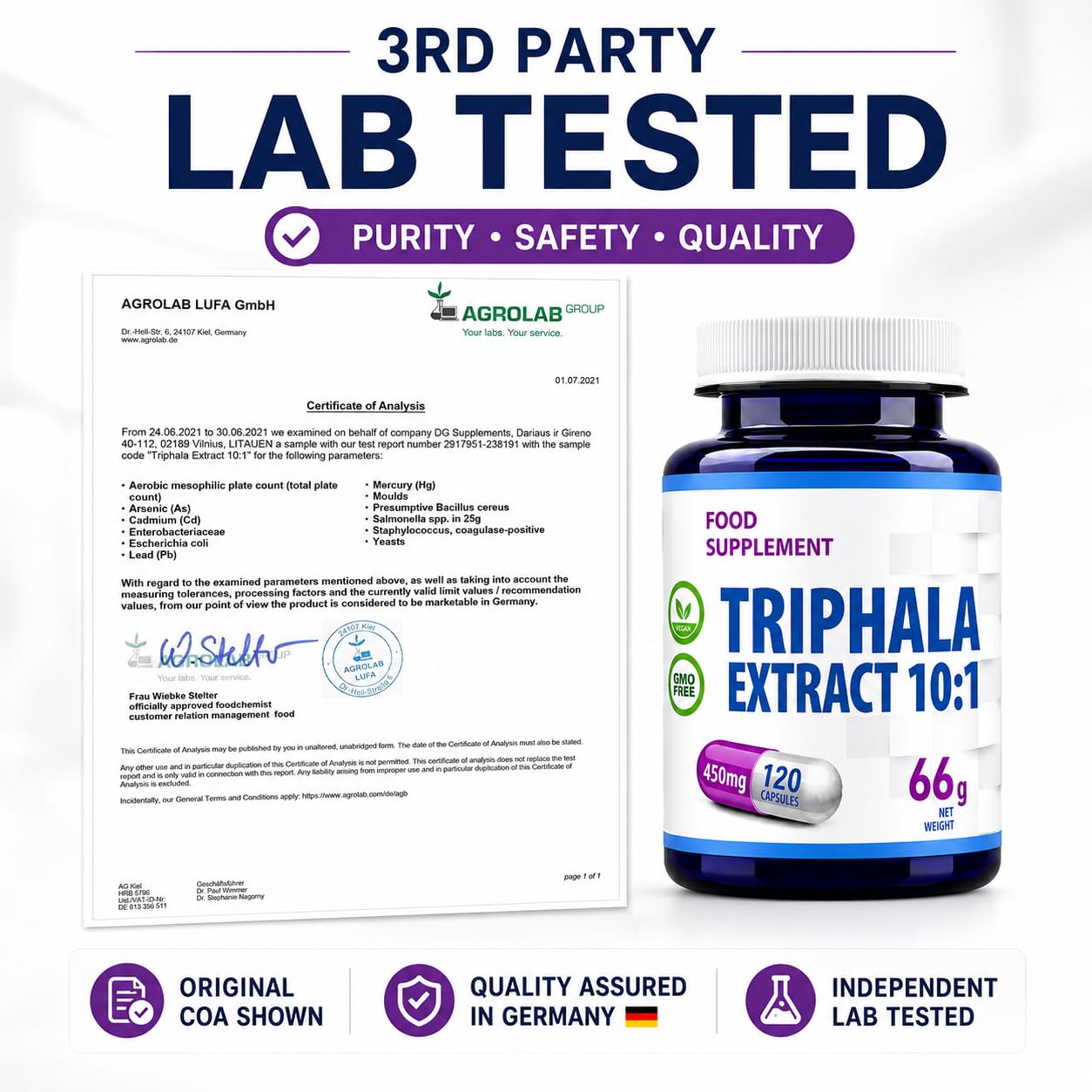 Hepatica Triphala Extract 4,500mg Equivalent | 450mg 10:1 Extract | Amalaki, Haritaki & Bibhitaki | 120 Vegan Capsules | 3rd Party Lab Tested