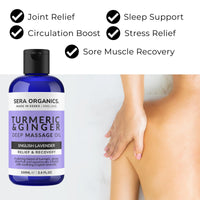 Sera Organics Turmeric Massage Oil for Arthritis, Joint & Muscle | Lavender 100ml
