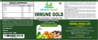 Herbal Magic Immune Gold – Vegan Food Supplement with Herbal Blend for Immune Support & Wellness, 60 Capsules, Non-GMO