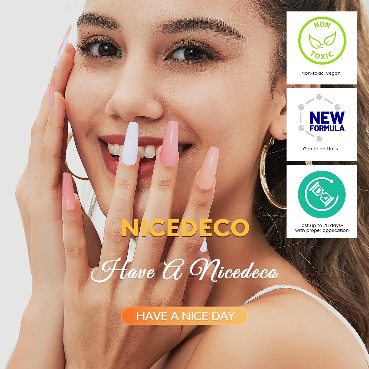 Nicedeco Nail Glue Gel 22ml, Gel Nail Tips Glue, Clear, High Viscosity, Multi-functional, Strong Adhesion, Easy to Use, Long-lasting, Upgraded Formula