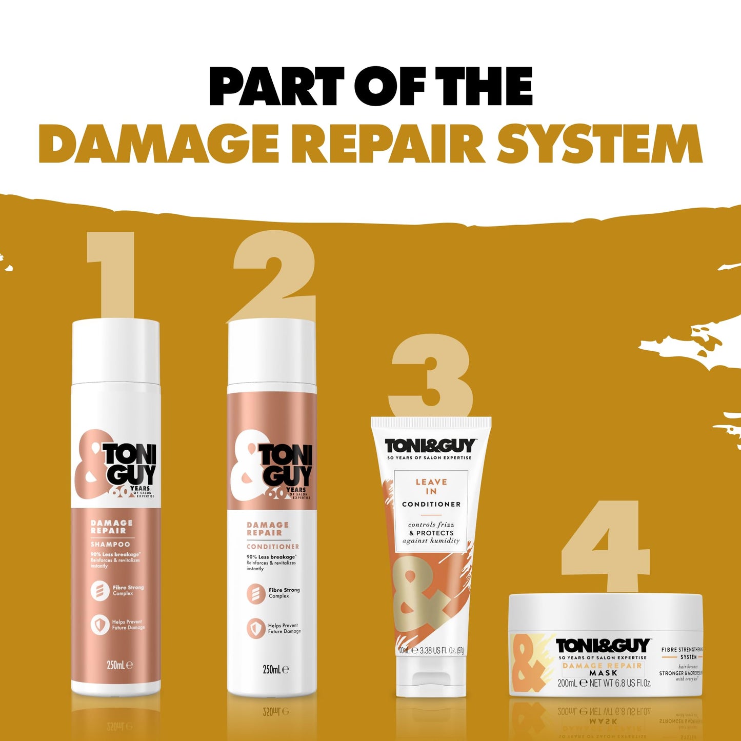 TONI&GUY Toni & Guy | Damage Repair Hair Mask for Intense Reconstruction | Unisex | Ideal For Dry and Damaged Hair | Patented Fibre Strengthening System | 6.8 Ounce