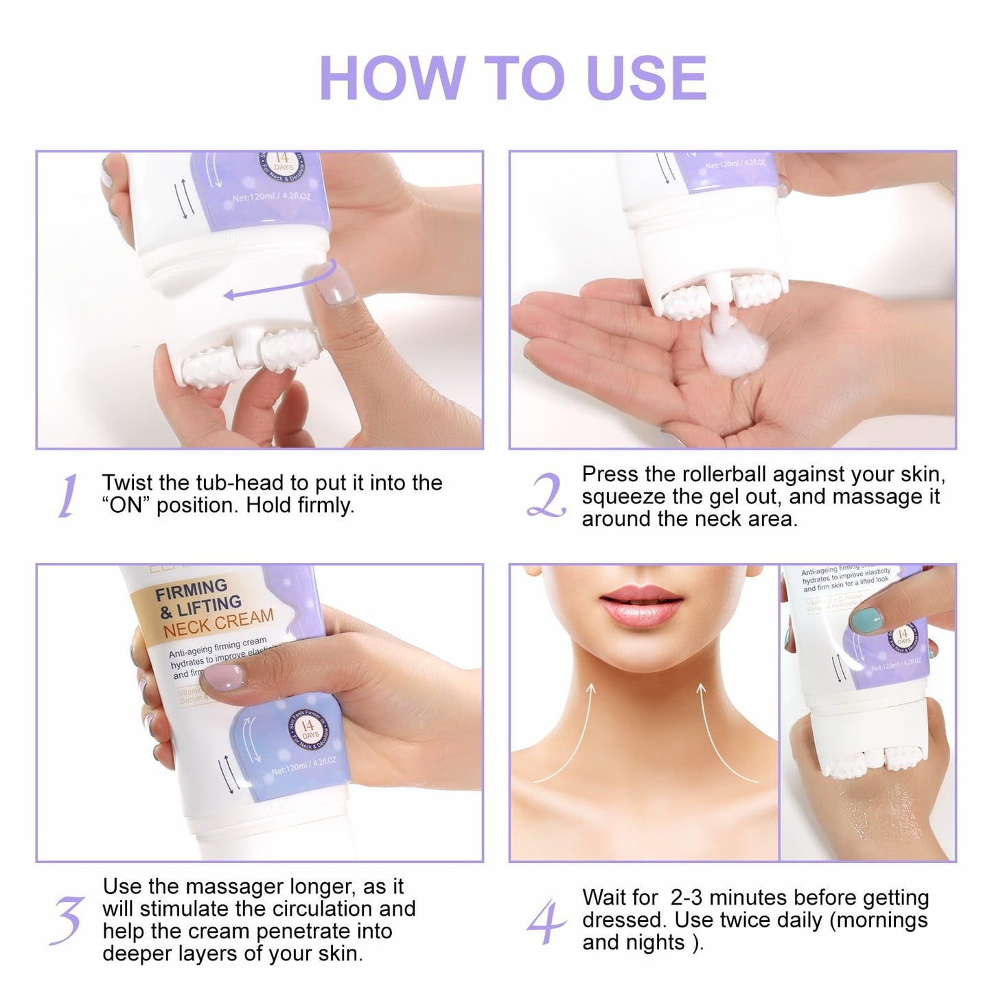 Trendyfave Neck Firming And Tightening, 120g Neck Firming Cream, Anti Wrinkle Cream with Vitamins E & C, Skin Tightening Cream, Neck Tightening Cream for Neck Tightening Lifting Sagging Skin
