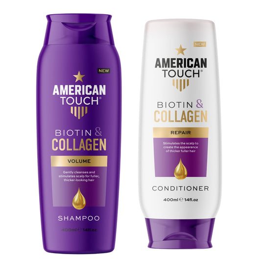 Generic American Touch Biotin & Collagen Shampoo and Conditioner Set (2 x 400ml) – Volumising & Thickening for Fine, Thinning & Damaged Hair – Strengthens & Repairs for Fuller, Thicker Hair – for Men & Women