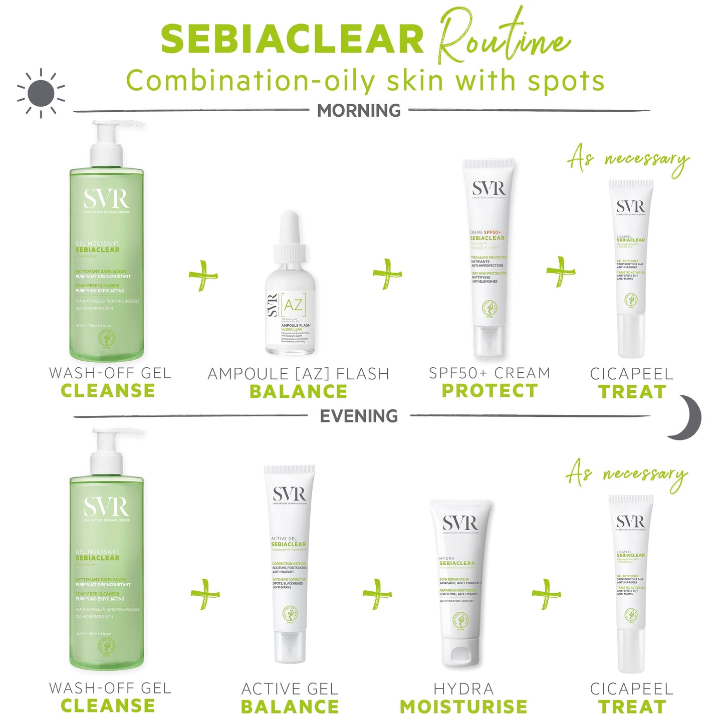 SVR SEBIACLEAR Cicapeel Spot-Targeting Active Gel for Acne-Prone, Oily, Combination Skin, SOS Anti-Marks Invisible Treatment, 15ml